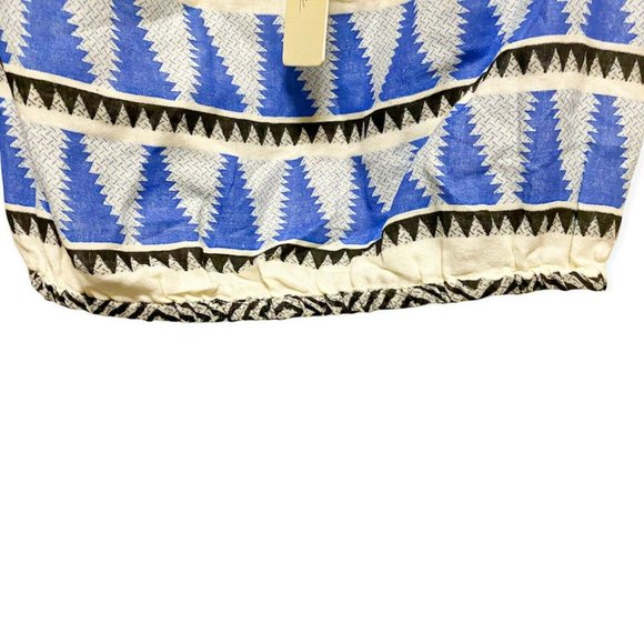 Elan Women's Size M Top Tribal Aztec Sleeveless Strapless Off Shoulder Boho Blue - Picture 4 of 8